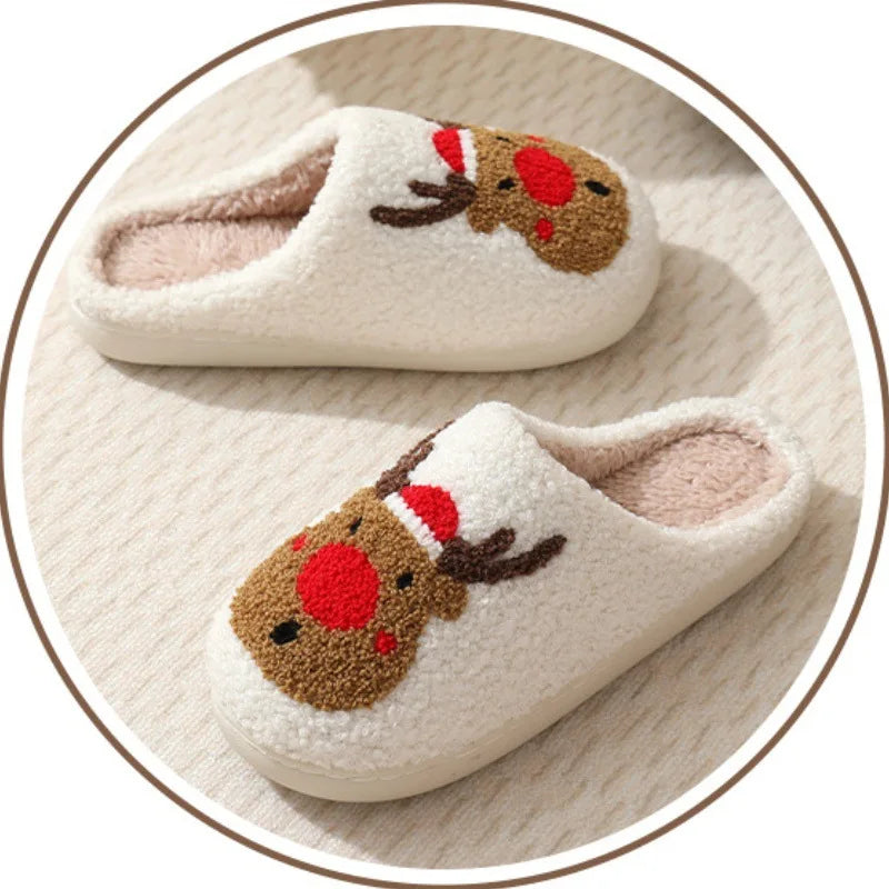 The Festive Co™ • Cozy Reindeer Plush Slippers