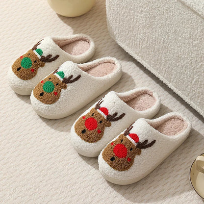 The Festive Co™ • Cozy Reindeer Plush Slippers