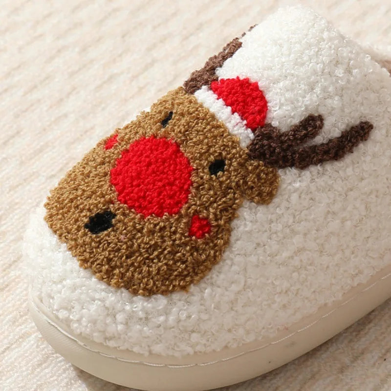 The Festive Co™ • Cozy Reindeer Plush Slippers
