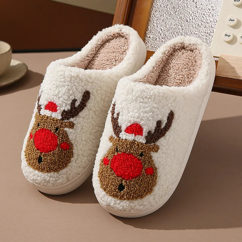 The Festive Co™ • Cozy Reindeer Plush Slippers