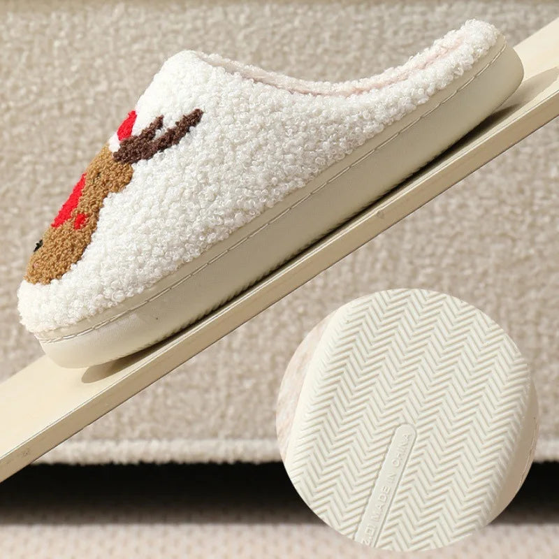 The Festive Co™ • Cozy Reindeer Plush Slippers