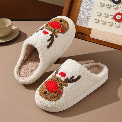 The Festive Co™ • Cozy Reindeer Plush Slippers